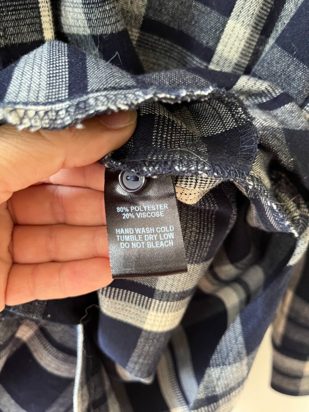 Lulus Sz S Navy Blue Plaid Shirt flannel Midi Dress with pockets Button down - Picture 10 of 10